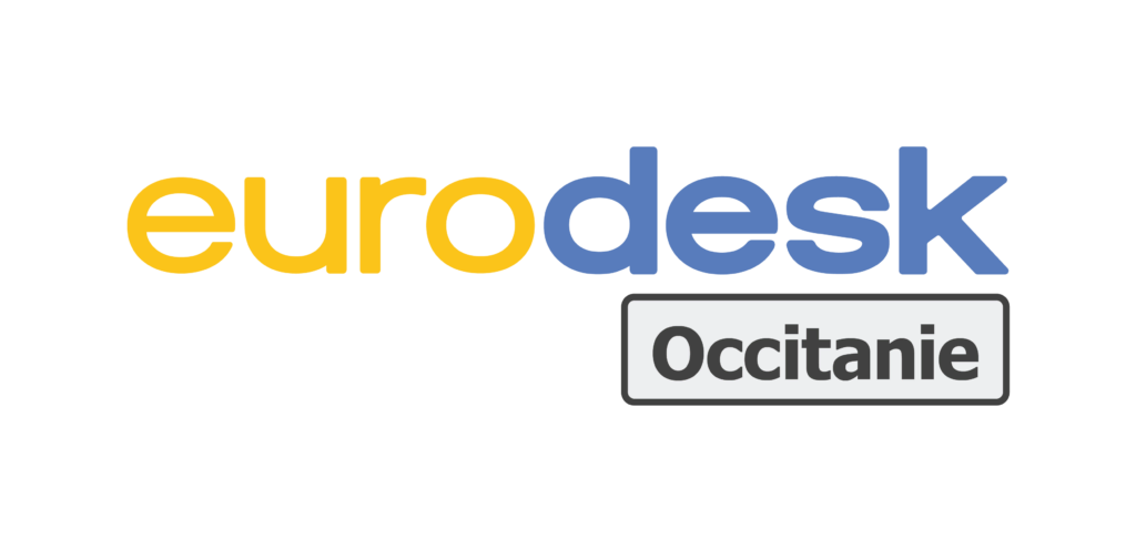 Logo Eurodesk Occitanie jeune et bleu